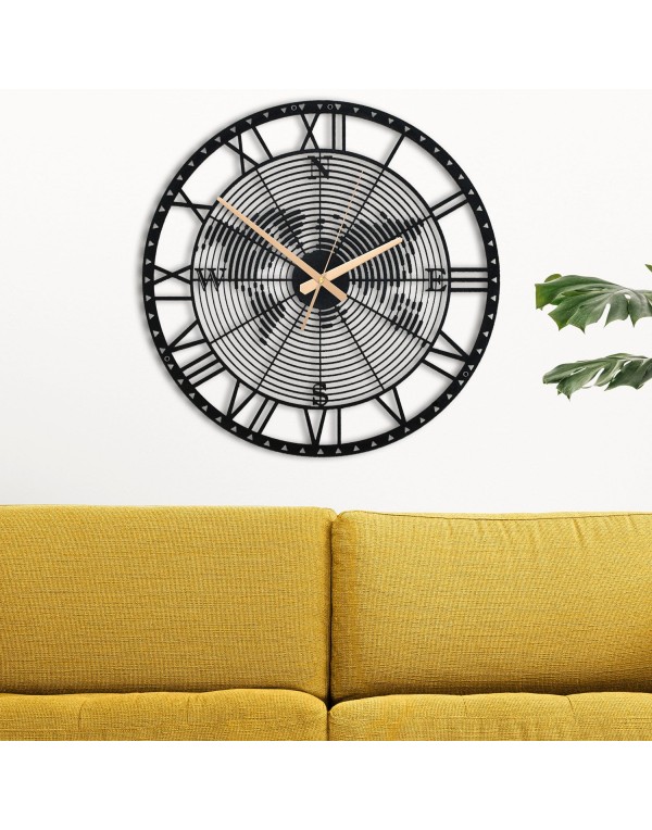World Map Unique Digital Metal Wall Clock