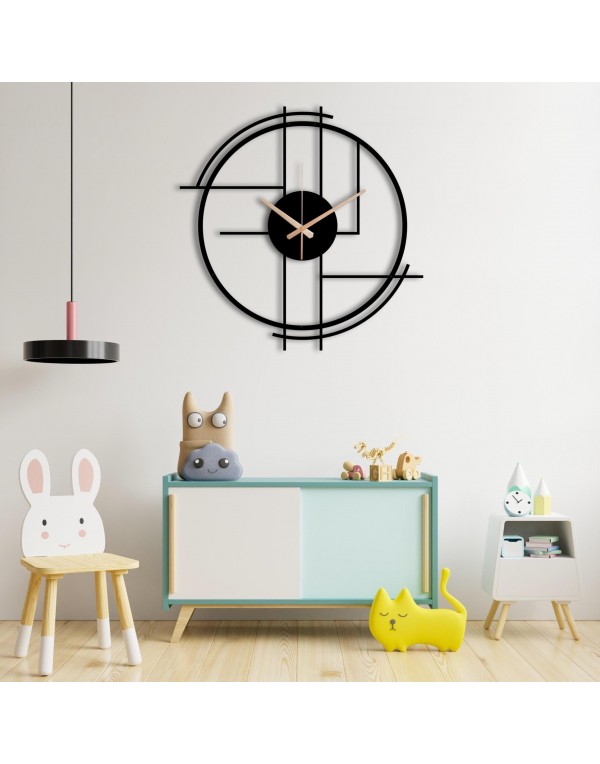 Modern minimalist geometric metal wall clock