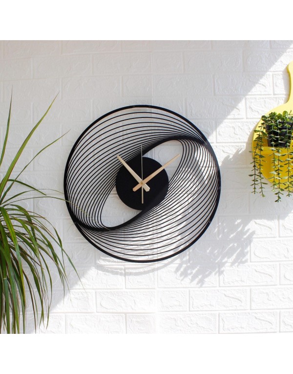 Modern unique spiral metal wall clock
