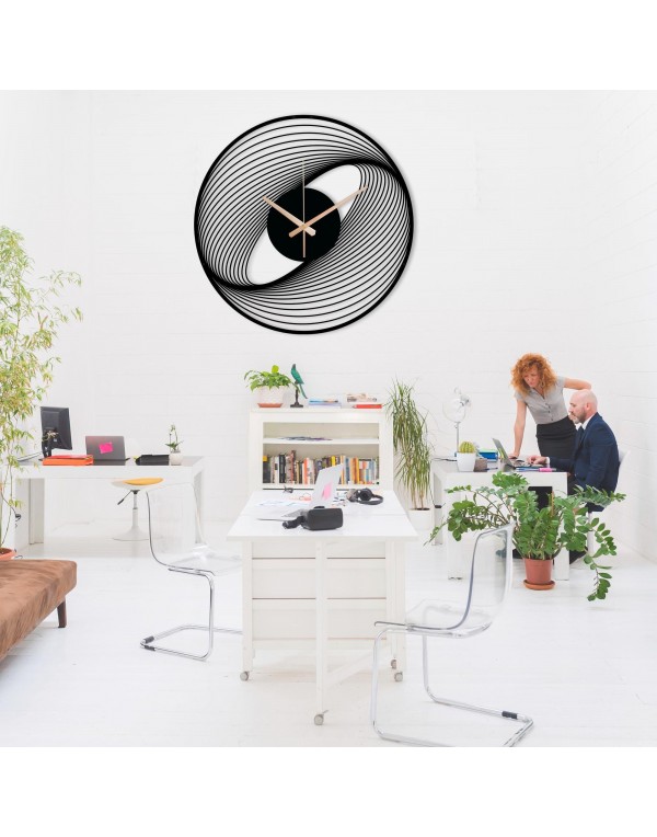 Modern unique spiral metal wall clock