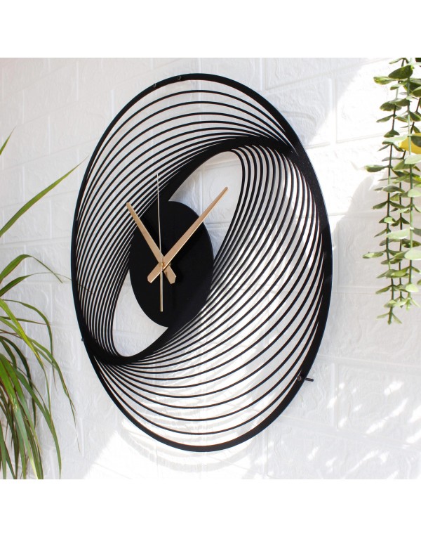 Modern unique spiral metal wall clock