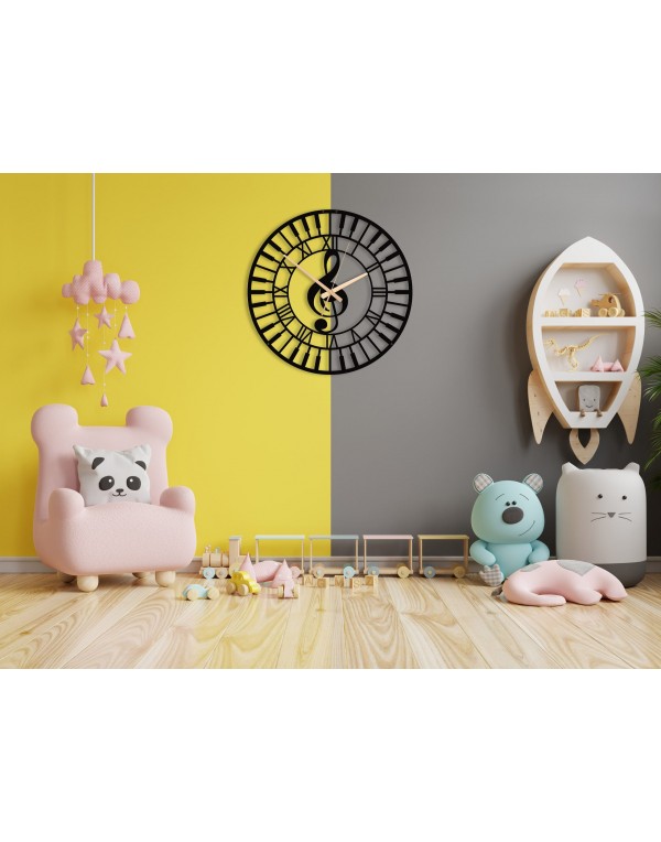 Modern silent music metal wall clock