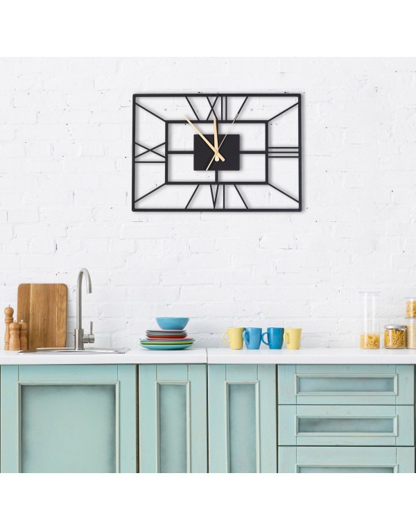 Metal Wall Decor Extra Large Rectangular Wall Clock
