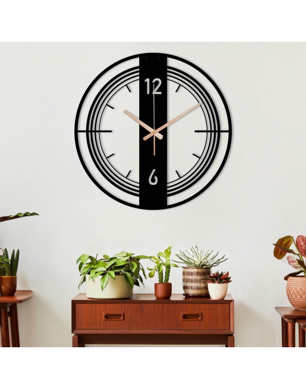 Modern unique round design metal wall clock