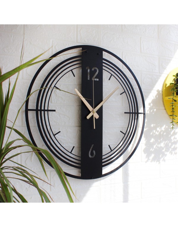 Modern unique round design metal wall clock