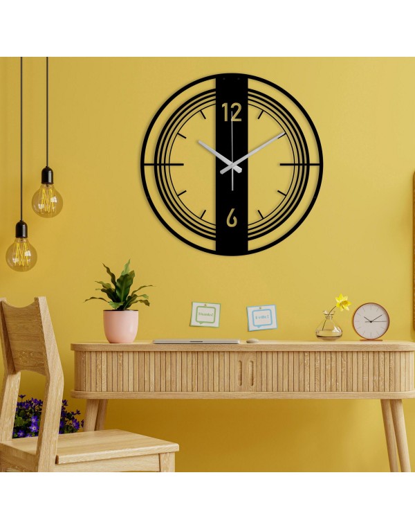 Modern unique round design metal wall clock