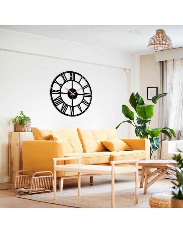 Medieval style metal clock with Roman numerals