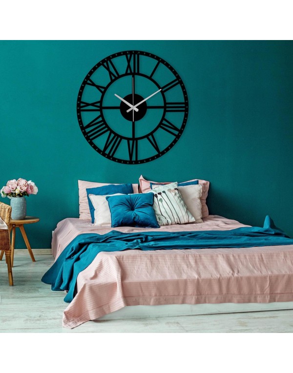 Medieval style metal clock with Roman numerals