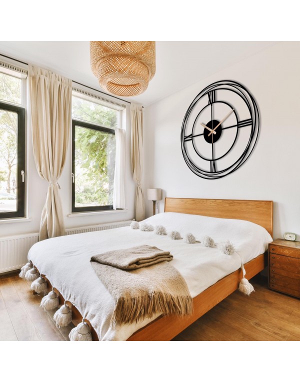 Modern silent round metal wall clock