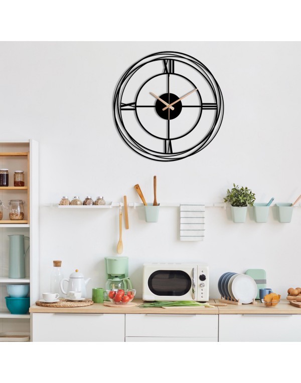Modern silent round metal wall clock